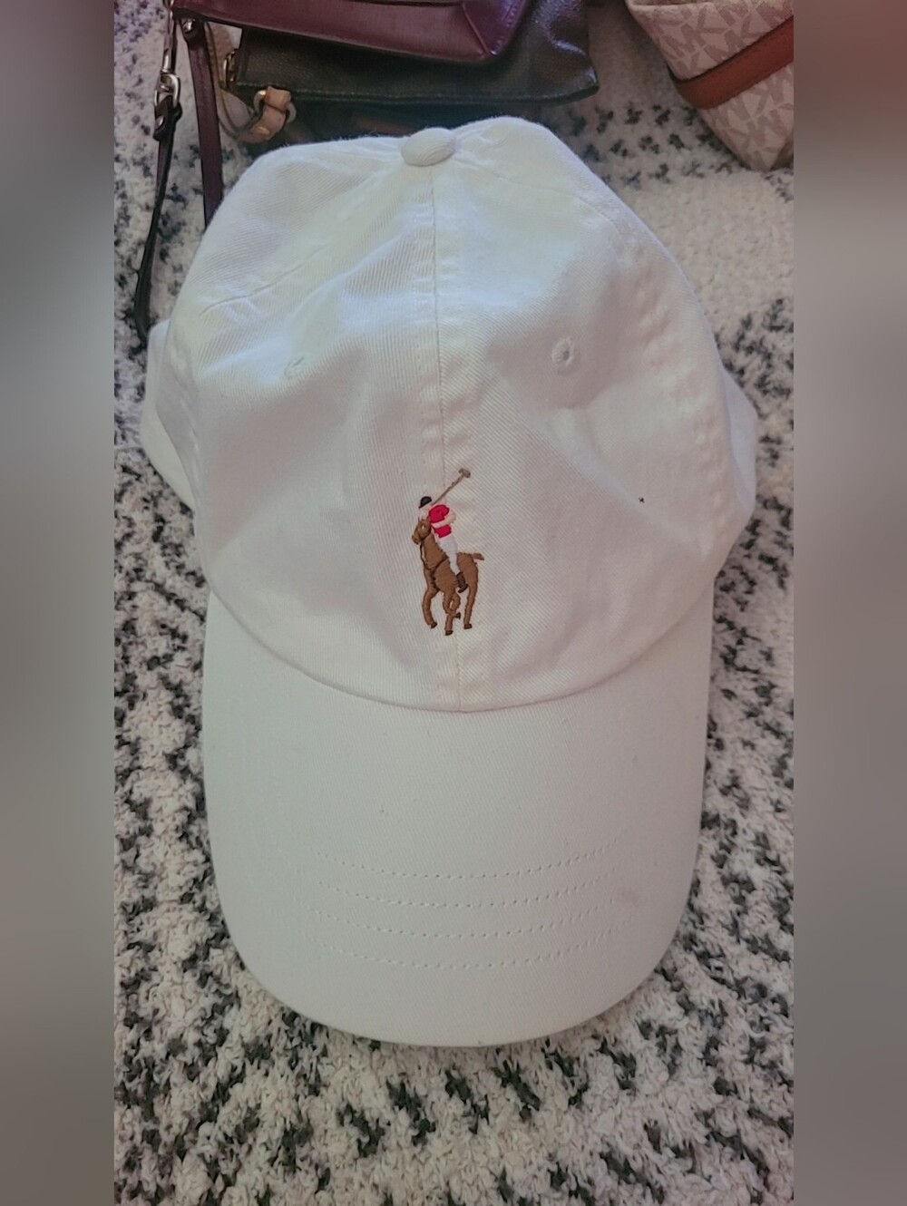 Polo by Ralph Lauren Kids White Baseball Cap with Embroidered Pony